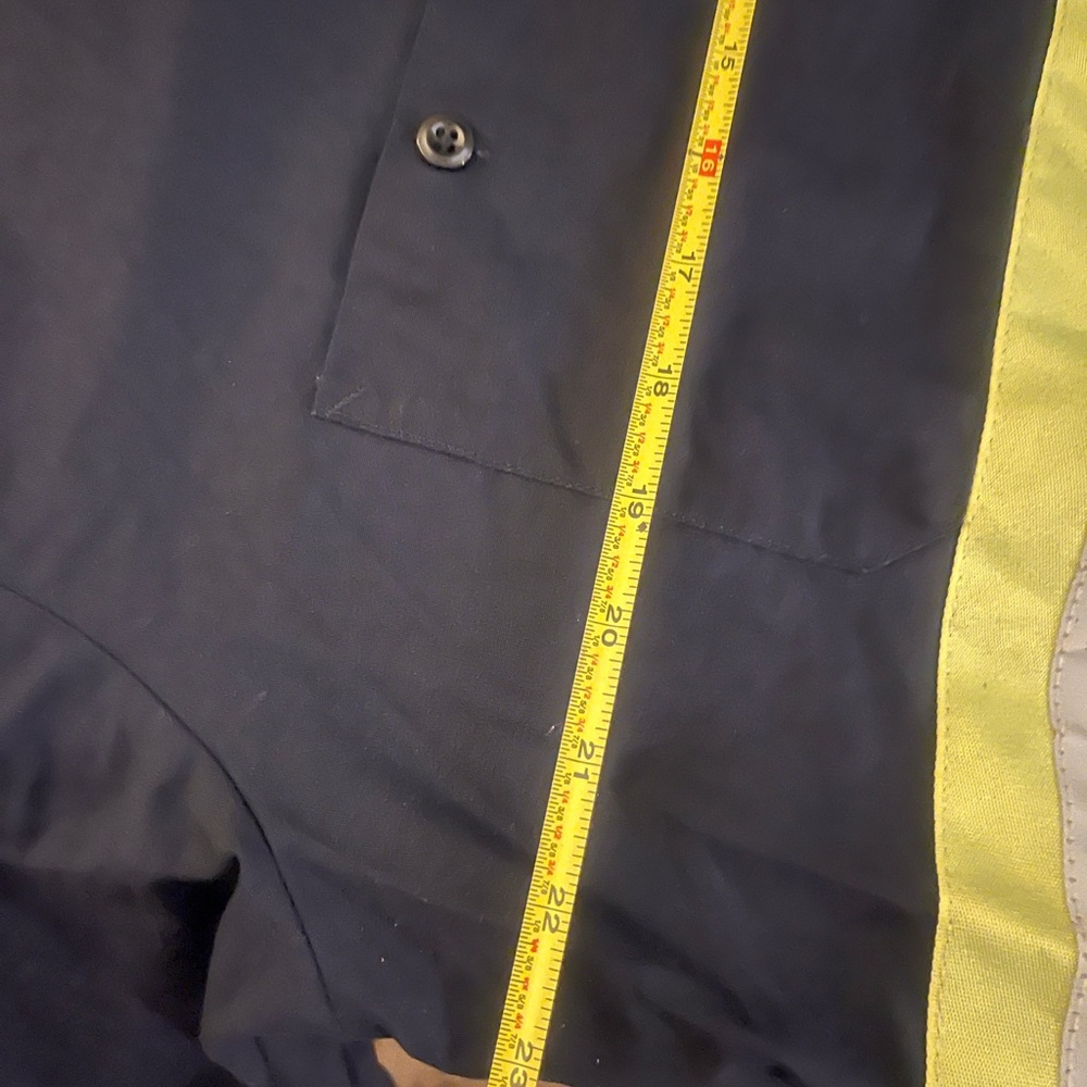 Large Men's Blue and Yellow Reflective Shirt - Picture 7 of 8